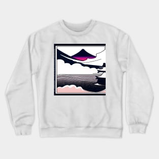 Mount Fuji flooded amidst clouds. Crewneck Sweatshirt